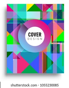 
Abstract geometric background, modern diagonal background Geometric design element, blue, yellow and red diagonal lines & triangles. for poster and cover template.