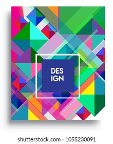 
Abstract geometric background, modern diagonal background Geometric design element, blue, yellow and red diagonal lines & triangles. for poster and cover template.