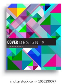 
Abstract geometric background, modern diagonal background Geometric design element, blue, yellow and red diagonal lines & triangles. for poster and cover template.