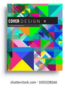 
Abstract geometric background, modern diagonal background Geometric design element, blue, yellow and red diagonal lines & triangles. for poster and cover template.