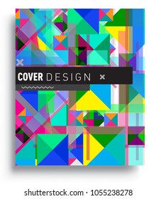 
Abstract geometric background, modern diagonal background Geometric design element, blue, yellow and red diagonal lines & triangles. for poster and cover template.