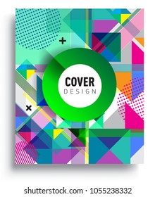 
Abstract geometric background, modern diagonal background Geometric design element, blue, yellow and red diagonal lines & triangles. for poster and cover template.