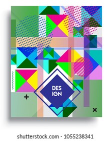 
Abstract geometric background, modern diagonal background Geometric design element, blue, yellow and red diagonal lines & triangles. for poster and cover template.