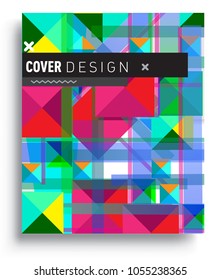 
Abstract geometric background, modern diagonal background Geometric design element, blue, yellow and red diagonal lines & triangles. for poster and cover template.