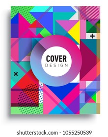 
Abstract geometric background, modern diagonal background Geometric design element, blue, yellow and red diagonal lines & triangles. for poster and cover template.
