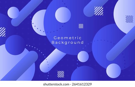 Abstract geometric background with modern dynamic shapes. Blue gradient circles, lines, and patterns. Vector illustration for contemporary design.
