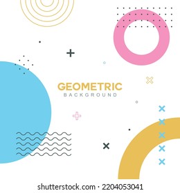 Abstract geometric background in modern memphis style