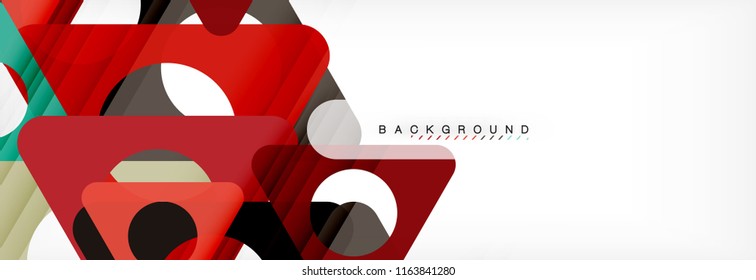 Abstract geometric background. Modern overlapping triangles. Unusual color shapes for your message. Business or tech presentation, app cover template