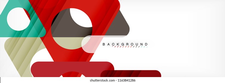 Abstract geometric background. Modern overlapping triangles. Unusual color shapes for your message. Business or tech presentation, app cover template