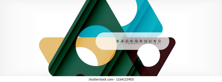 Abstract geometric background. Modern overlapping triangles. Unusual color shapes for your message. Business or tech presentation, app cover template