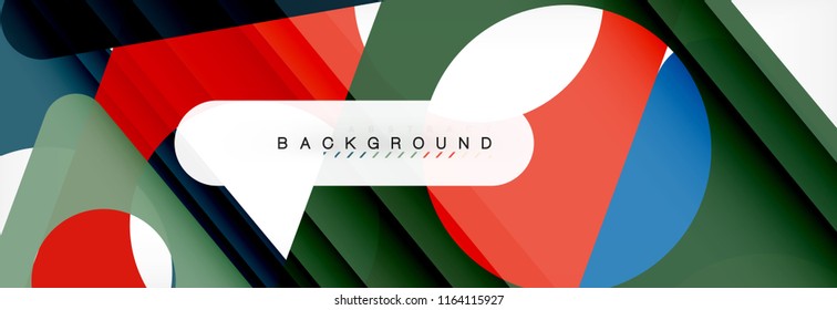 Abstract geometric background. Modern overlapping triangles. Unusual color shapes for your message. Business or tech presentation, app cover template