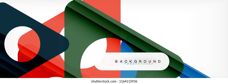 Abstract geometric background. Modern overlapping triangles. Unusual color shapes for your message. Business or tech presentation, app cover template
