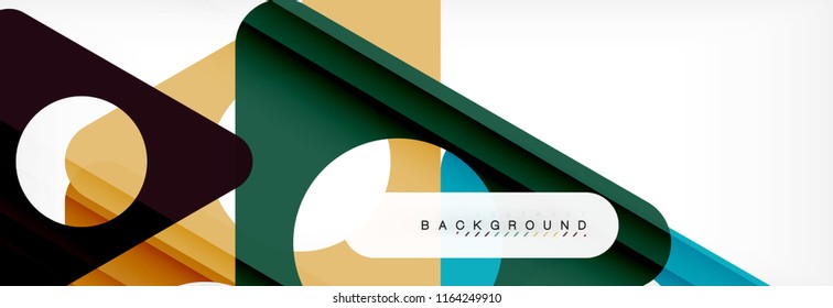 Fondo geométrico abstracto. Triángulos superpuestos modernos. Formas de color inusuales para el mensaje. Presentación empresarial o tecnológica, plantilla de portada de aplicaciones