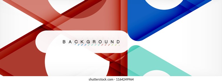 Abstrakter geometrischer Hintergrund. Moderne, sich überlappende Dreiecke. Ungewöhnliche Farbformen für Ihre Nachricht. Business- oder Technologiepräsentation, App-Titelvorlage
