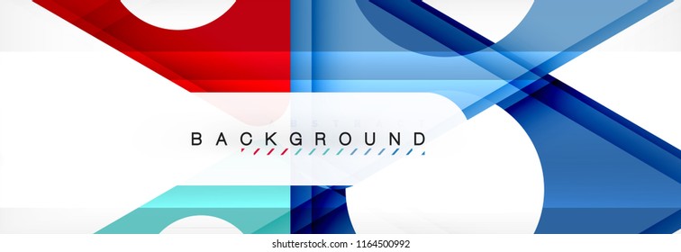 Abstract geometric background. Modern overlapping triangles. Unusual color shapes for your message. Business or tech presentation, app cover template