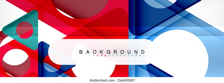 Abstract geometric background. Modern overlapping triangles. Unusual color shapes for your message. Business or tech presentation, app cover template