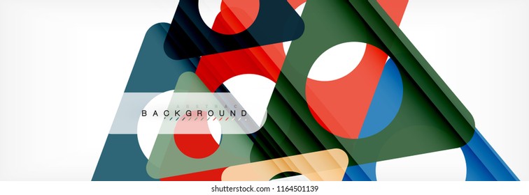Abstract geometric background. Modern overlapping triangles. Unusual color shapes for your message. Business or tech presentation, app cover template