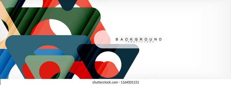 Abstract geometric background. Modern overlapping triangles. Unusual color shapes for your message. Business or tech presentation, app cover template