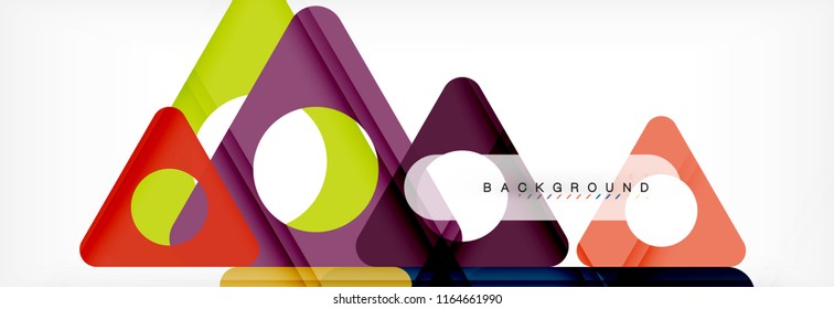 Abstract geometric background. Modern overlapping triangles. Unusual color shapes for your message. Business or tech presentation, app cover template