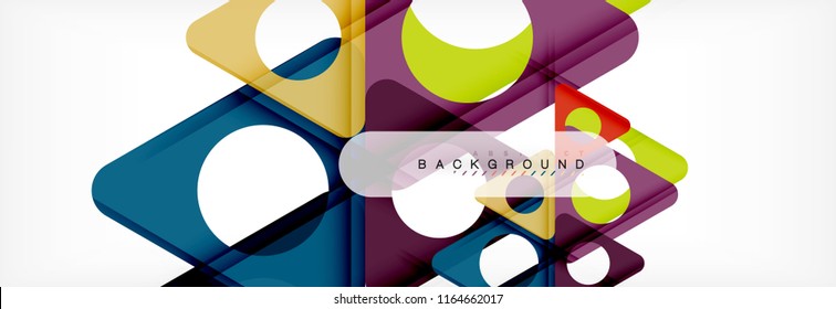 Abstract geometric background. Modern overlapping triangles. Unusual color shapes for your message. Business or tech presentation, app cover template