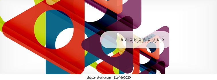 Abstract geometric background. Modern overlapping triangles. Unusual color shapes for your message. Business or tech presentation, app cover template