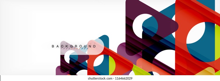 Fondo geométrico abstracto. Triángulos superpuestos modernos. Formas de color inusuales para el mensaje. Presentación empresarial o tecnológica, plantilla de portada de aplicaciones