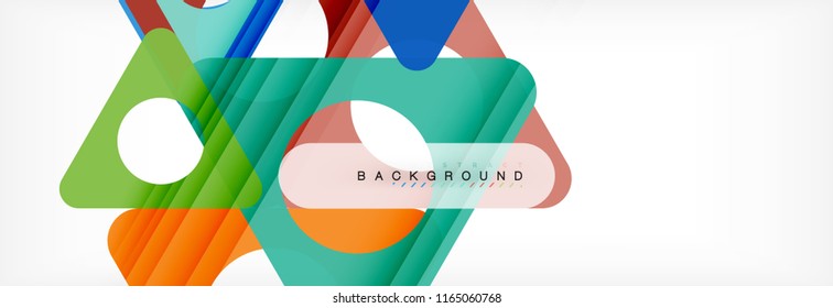 Fondo geométrico abstracto. Triángulos superpuestos modernos. Formas de color inusuales para el mensaje. Presentación empresarial o tecnológica, plantilla de portada de aplicaciones