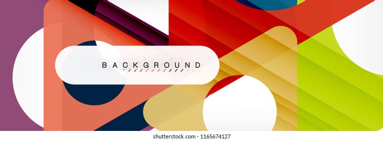 Abstrakter geometrischer Hintergrund. Moderne, sich überlappende Dreiecke. Ungewöhnliche Farbformen für Ihre Nachricht. Business- oder Technologiepräsentation, App-Titelvorlage