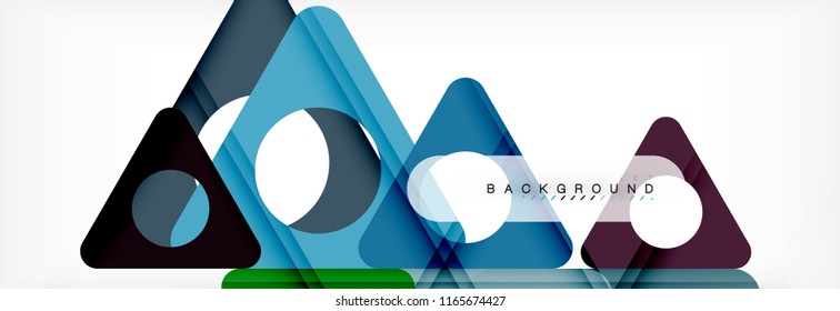 Abstract geometric background. Modern overlapping triangles. Unusual color shapes for your message. Business or tech presentation, app cover template