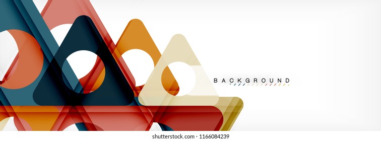 Abstract geometric background. Modern overlapping triangles. Unusual color shapes for your message. Business or tech presentation, app cover template