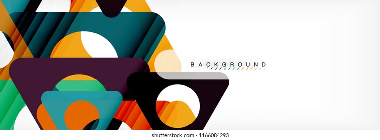 Abstract geometric background. Modern overlapping triangles. Unusual color shapes for your message. Business or tech presentation, app cover template