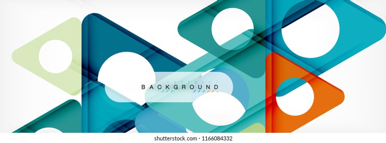 Abstract geometric background. Modern overlapping triangles. Unusual color shapes for your message. Business or tech presentation, app cover template