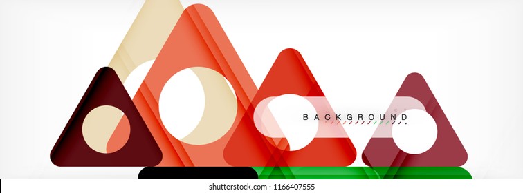Abstract geometric background. Modern overlapping triangles. Unusual color shapes for your message. Business or tech presentation, app cover template