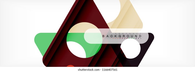 Fondo geométrico abstracto. Triángulos superpuestos modernos. Formas de color inusuales para el mensaje. Presentación empresarial o tecnológica, plantilla de portada de aplicaciones