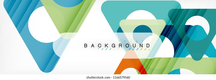 Abstract geometric background. Modern overlapping triangles. Unusual color shapes for your message. Business or tech presentation, app cover template