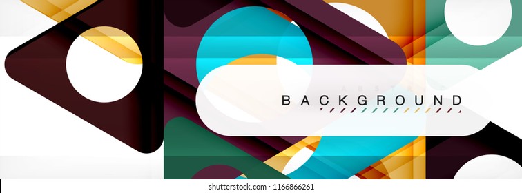 Abstract geometric background. Modern overlapping triangles. Unusual color shapes for your message. Business or tech presentation, app cover template