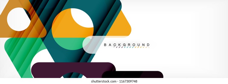 Fondo geométrico abstracto. Triángulos superpuestos modernos. Formas de color inusuales para el mensaje. Presentación empresarial o tecnológica, plantilla de portada de aplicaciones