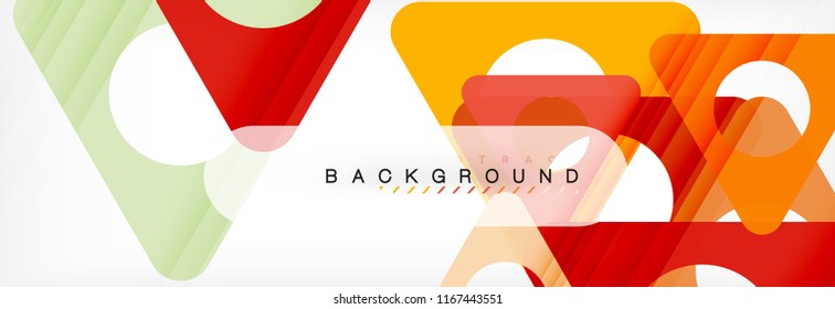 Fondo geométrico abstracto. Triángulos superpuestos modernos. Formas de color inusuales para el mensaje. Presentación empresarial o tecnológica, plantilla de portada de aplicaciones