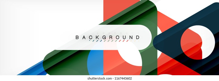 Abstract geometric background. Modern overlapping triangles. Unusual color shapes for your message. Business or tech presentation, app cover template