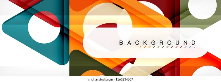 Fondo geométrico abstracto. Triángulos superpuestos modernos. Formas de color inusuales para el mensaje. Presentación empresarial o tecnológica, plantilla de portada de aplicaciones
