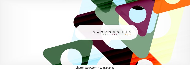 Abstrakter geometrischer Hintergrund. Moderne, sich überlappende Dreiecke. Ungewöhnliche Farbformen für Ihre Nachricht. Business- oder Technologiepräsentation, App-Titelvorlage