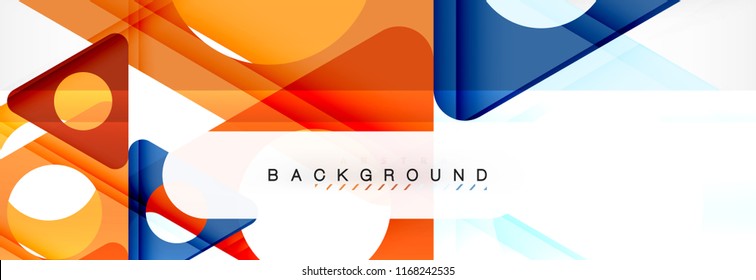 Abstract geometric background. Modern overlapping triangles. Unusual color shapes for your message. Business or tech presentation, app cover template