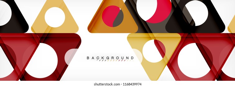 Abstract geometric background. Modern overlapping triangles. Unusual color shapes for your message. Business or tech presentation, app cover template