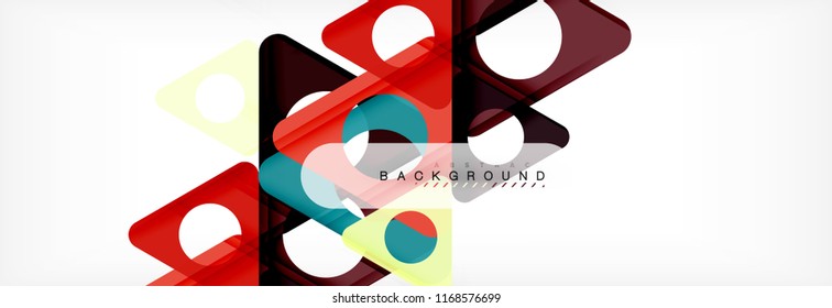 Abstract geometric background. Modern overlapping triangles. Unusual color shapes for your message. Business or tech presentation, app cover template