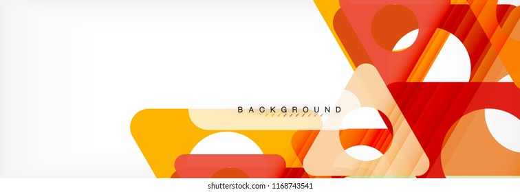 Fondo geométrico abstracto. Triángulos superpuestos modernos. Formas de color inusuales para el mensaje. Presentación empresarial o tecnológica, plantilla de portada de aplicaciones