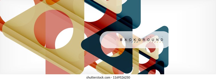 Fondo geométrico abstracto. Triángulos superpuestos modernos. Formas de color inusuales para el mensaje. Presentación empresarial o tecnológica, plantilla de portada de aplicaciones