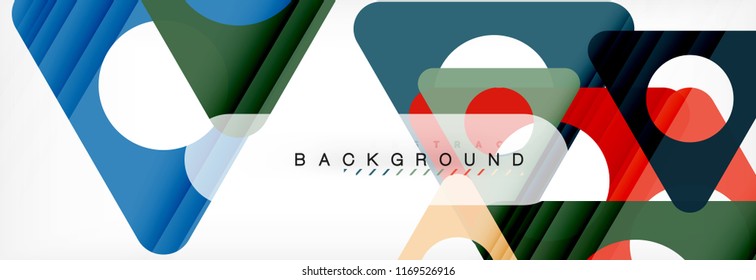 Abstract geometric background. Modern overlapping triangles. Unusual color shapes for your message. Business or tech presentation, app cover template
