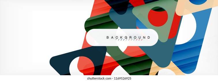 Abstract geometric background. Modern overlapping triangles. Unusual color shapes for your message. Business or tech presentation, app cover template