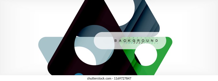 Abstract geometric background. Modern overlapping triangles. Unusual color shapes for your message. Business or tech presentation, app cover template