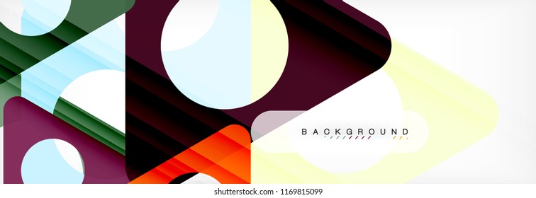 Abstract geometric background. Modern overlapping triangles. Unusual color shapes for your message. Business or tech presentation, app cover template